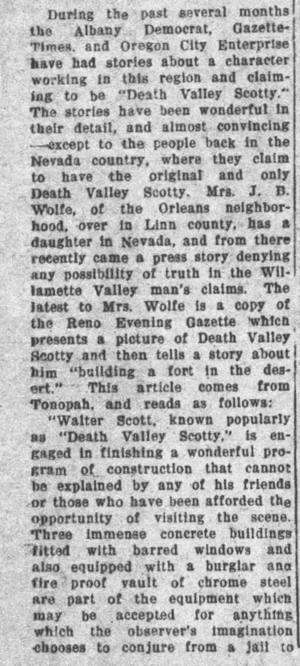Clipping from Corvallis Gazette-Times